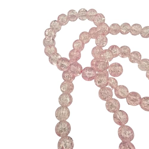 DandS ltd Crackle Lampwork Glass Beads for Jewelry Making, Blush, Vibrant DIY Bracelets, Necklaces, Earrings, Beading Supplies & Craft Kits for Handmade Jewelry, 80pcs 0.39 inch (10mm), #J284-10 - color: Blush