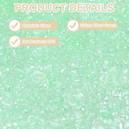 MECCANIXITY 15/0 11/0 8/0 6/0 Glass Seed Beads 1.5mm/2mm/3mm/4mm Loose Seed Beads for Jewelry Earring Bracelet Craft Making, 5888PCS, Clear Green - color: Clear Green