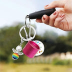 Mini Travel Ring Holder Keychain, Portable Jewelry Holder Keychain with Protective Sponge, Small Necklace Earrings Case for Gym Sports Bag Purse - color: 1-Tier Pink