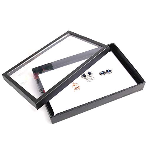 ZLY Jewelry Rings Display Tray Velvet 100 Slot Case Box Jewelry Storage Box - color: Black