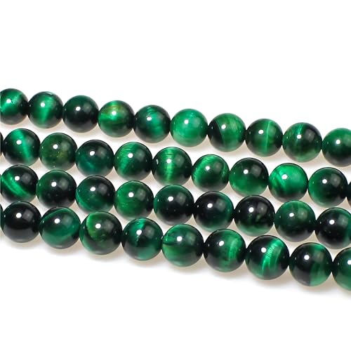 MJDCB Stone Beads 4mm 85pcs Round Green Tiger's Eye Loose Gemstone Bead Charms for Jewelry Making Bracelet Necklace Earring Pendant - color: Green Tiger's Eye, size: 4mm