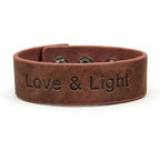 GelConnie Leather Cuff Bracelet Punk Braided Bracelets Rock Leather Wristbands Faux Mens Leather Bracelet Gothic Viking Bangle Adjustable Wrap Bracelet for Women,Men - color: Light Engraved Leather Bracelet