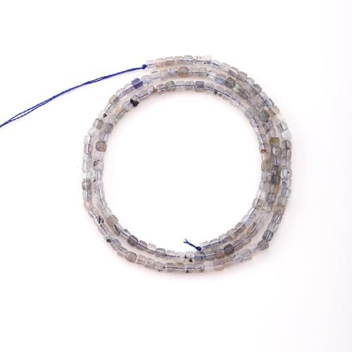 Faceted Natural Moonstone 2-3mm Cube Square Loose Beads Gemstone Small Loose Beads Healing Crystal Energy Stone for DIY Jewelry Making 15" - color: Moonstone