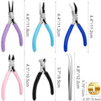 5 Pack Jewelry Pliers Tool Set, Includes Round, Chain, Needle, Bent & Zipper Pliers for Repair, Wire Wrapping & Crafts