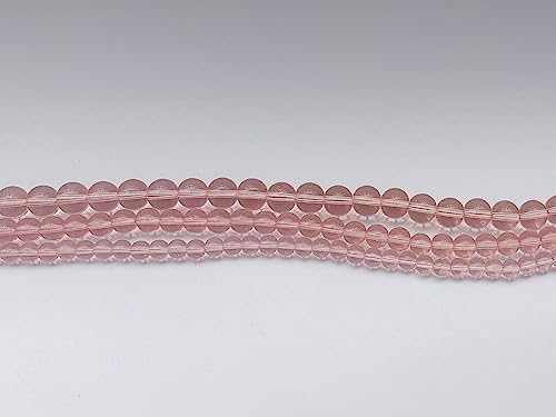 Glass Beads 6mm 140pcs Round Smooth Loose Beads for Bracelet Necklace Jewelry Making Craft DIY（6mm, 50608 Pink） - color: Pink, size: 6mm