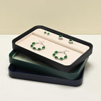 Oirlv Jewelry Display Tray for Vendors Velvet Jewelry Tray with Compartments for Rings and Bracelets(Blue) - color: Blue P21602