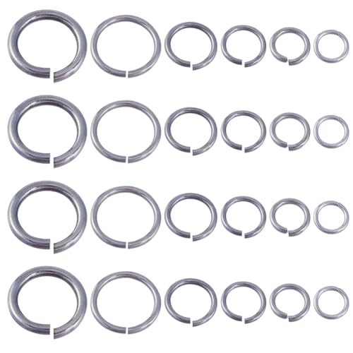 SUNNYCLUE 1 Box 120Pcs Open Jump Rings 304 Stainless Steel 10-20mm Large Connector Split O Rings for Jewelry Making Accessories DIY Earrings Bracelet Necklace Keychains - color: Stainless Steel Color, size: 10/12/14/16/18/20mm
