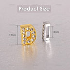 AUEAR, 104 Pack Silver Gold A-Z 8mm Full Rhinestone Slide Charms Crystal Alphabet Letter Alloy for Bracelets Necklace Wristbands DIY Jewelry Making - color: Silver & Gold, size: 104 Pack