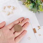 Beebeecraft 6Pcs 18K Gold Plated Jewelry Lobster Clasp 0.6x0.24Inch with 12Pcs 6/7mm Open Jump Rings for Bracelets Necklace Jewelry Making Connector - color: Gold