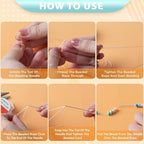 Fashionable Beading Needle Set of 4 Sturdy Jewelry Making Tools Accessory Portable for Craft Supplies Men and Women