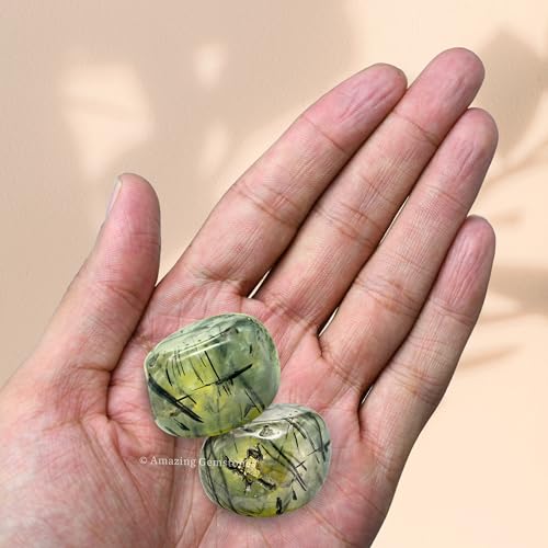 Amazing Gemstone Prehnite Crystal Tumbled Stones Polished Rocks - Natural Gem Stones for Healing - DIY Crystals for Protection (1 Piece) - color: Prehnite