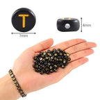 1000pcs Black Mixed Round Acrylic Beads 4x7mm Gold Alphabet Number Heart Shape Bead for Jewelry Making and DIY Bracelets - color: Black/Gold Letter&Number&Heart, size: 4x7mm