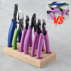 Wooden Plier Organizer Pliers Storage Rack with 12 Holes Plier Rack jewelry Tool Organizer Hardwood Pliers Holder 6 Plier Block Jewelry Making Tool - style: Rectangle