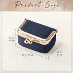 Zivyes Mini Jewelry Box Travel Small Coin Purse Organizer Case Genuine Leather Tiny Size (Blue) - color: Blue-Tiny