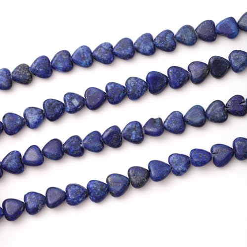 10mm Natural Lapis Lazuli Stone Beads Heart Shape DIY Loose Gemstone Energy Healing Crystal Charms for Jewelry Making Handmade - color: Lapis Lazuli