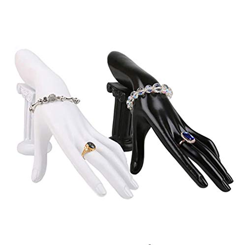 Homeanda White Resin Hand Form with a Stand Ring Hand Chain Bracelet Jewelry Display Stand Holder Organizer Photograph Props Home Decor