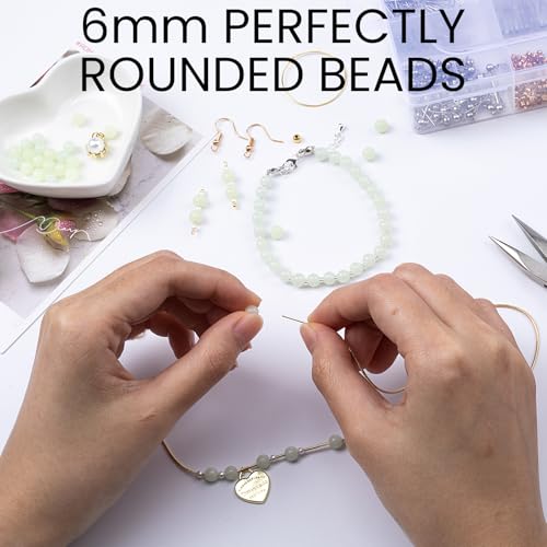 30PCS Quartz Ball, 6 mm Glow Quartz Beads, Clear Glass Beads, Round Bottom Ball Beads Decorative Accessories for Jewelry Making, Crafts (Luminous Blue-Green, Blue, Green)
