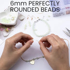 30PCS Quartz Ball, 6 mm Glow Quartz Beads, Clear Glass Beads, Round Bottom Ball Beads Decorative Accessories for Jewelry Making, Crafts (Luminous Blue-Green, Blue, Green)
