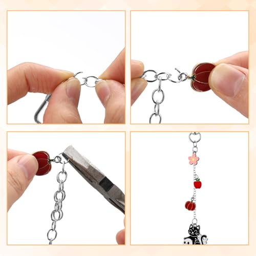 Liliaafar 48 Set Keychain Making Kit Gold Silver Metal Keychain Clips with Key Ring Swivel Snap Hook Lobster Claw Clasps Extender Chain Bulk for DIY Craft Lip Gloss Bag Accessories Gift (Silver) - color: Silver