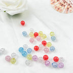 400pcs 8mm Acrylic Crackle Beads - Round Crystal Acrylic Craft Beads with Hole for Jewelry Making - Purple - color: 23-light purple, size: 8MM