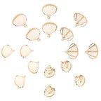 SUNNYCLUE 1 Box 16Pcs Seashell Charms Oval Ocean Beach Spiral Connectors Pendant Conch Shells Charms with Plated Golden Loop Bail for Jewelry Making DIY Necklace Bracelet Supplies - color: 1 Box 16Pcs Seashell Charms
