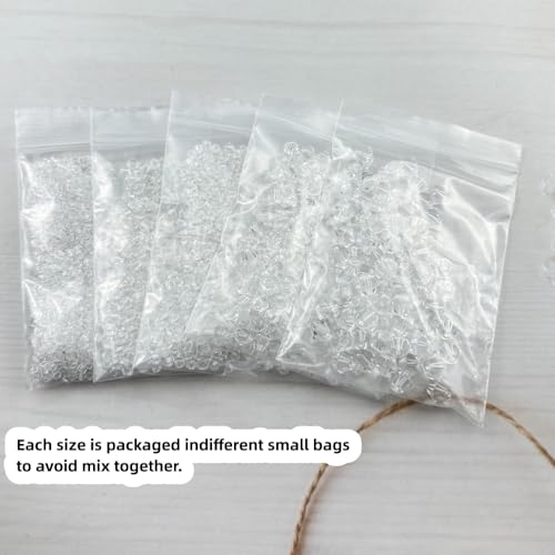 1310pcs Bicone Crystal Glass Beads 2mm 3mm 4mm 6mm 8mm Faceted Crystal Spacer Beads for Bracelets Necklace Pendants Earrings DIY Jewelry Craft Making(Transparent) - color: Transparent