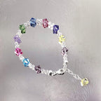Gem Avenue Adjustable 7 to 8 inch Bracelet with .925 Silver and Austrian Crystals - color: multi-color