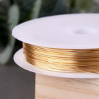 1 Roll 20.34 Feet(6.2m) 24 Gauge Round Copper Jewelry Bendable Wire Long-Lasting Plated Jewelry Wire Soft Artistic Wires Copper Metal Beading for Jewelry Making Crafts,KC Gold - color: 24 Gauge,KC Gold