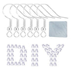 Silver Hypo-allergenic Earring Hooks - 120 Pcs /60 Pairs S925 Sterling Silver Plated Ear Wires Fish Hooks for Jewelry Making, Jewelry Findings Parts with Rubber Earring Backs Stopper for DIY Earrings - color: Regular Silver 1