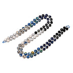 03-Gradient 6mm Multi-Color Gemstone, 6mm Blue Ice Nakaurite Agate Faceted Coin Beads, 15.5" Strand Spacer Loose Beads for Jewelry Making Craft DIY Finding Necklace Bracelet