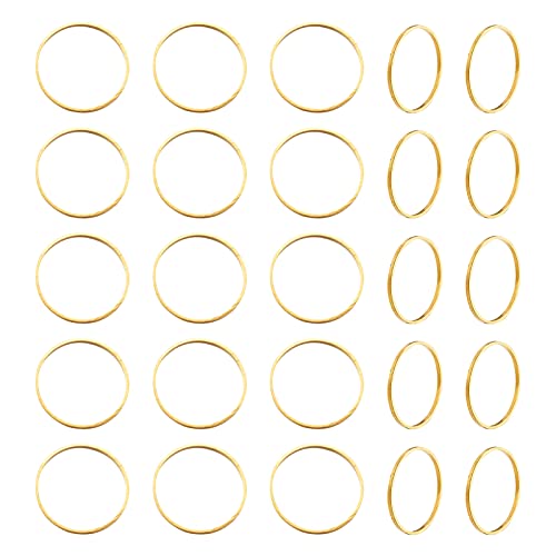 FASHEWELRY 200Pcs Brass Round Open Bezel Charms Connectors 14mm Golden Circle Linking Rings Charms for Dangle Beading Hoop Jewelry Making - color: Golden, size: 14mm