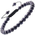 MASSIVE BEADS Natural Healing Power Gemstone Crystal Beads Unisex Adjustable Macrame Bracelets - color: Blue Sand, size: 6mm