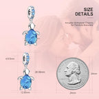 S925 Bead Dangle Charms for Bracelets Necklaces, Compatible with Pandora - style: Blue Tortoise Charms