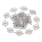 60Pcs Flower Connector Charms, Sliver Alloy Daisy Flower Double Loop Pendants Alloy Links Connectors for Jewelry Making