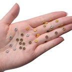 BronaGrand 500pcs Metal Daisy Spacer Beads 5mm for DIY Jewelry Making (5 Colors) - color: 5 Colors