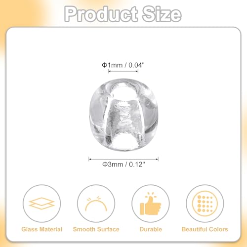 uxcell 2000 Pcs Glass Seed Beads Bulk, 3mm Mini Loose Glass Bugle Beads for DIY Earrings, Necklaces, Bracelets, Jewelry Making, Clear White - color: Clear White, size: 3mm