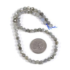 Labradorite 6mm Gemstone Triangle Faceted Round Loose Beads Strand 15.5" DIY Jewelry Making - color: Labradorite