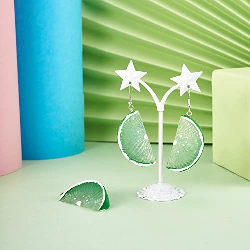 Cheriswelry Cup Cake Resin Pendants Lovely Food Sweet Dessert Dangle Charms Links Hanging Ornament with Metal Loop Fruit Pendants for Key Chains Bracelet Necklace Jewelry Making - color: Green Orange