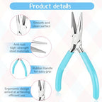 3 Pcs Needle Nose Pliers for Jewelry Making, 4.5 Inch Small Jewelry Pliers Mini Precision Chain Nose Plier for Jewellery Repair, Wire Wrapping, Crafts, Object Grasping (Blue) - color: Blue