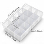 Umirokin 2 Pack 15 Grids Clear Plastic Organizer Box with Adjustable Dividers, Craft Storage Containers for Jewelry, Beads, Screws, Tackle Box, Washi Tapes, Small Parts Organizer for Arts and Crafts - size: 15 Girds 2 Packs
