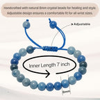 Amazing Gemstone Blue Aventurine Bracelet for Women Men's Gifts - Protection Healing Crystal Bracelet - 8mm Gemstone Beaded Adjustable Bracelet Pulseras Para Hombres Mujer Stocking Stuffers - color: Blue Aventurine