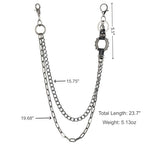 Layered Punk Pants Chain for Men Women, Gothic Hip Hop Jean Chain Wallet Chain Biker Trouser Chain, Goth Emo Fashion Keychain Accessories - color: 2L-Spike Chain
