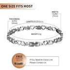 BioMag Magnetic Bracelet for Women, Titanium Steel Wristband Brazaletes for Pain Relief Solid Pure Copper Jewelry Gift with Adjustable Tool - color: Silver