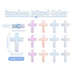 50Pcs Glow in The Dark Resin Cross Beads Random Color Kandi Pastel Crucifix Focal Beads for Pens Keychain Crafts DIY Jesus Bracelet Rosary Jewelry Making Supplies 24.5x17.5mm - color: Random Colors #3