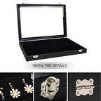 Wudygirl 32 Pairs Jewelry Organizer Velvet Jewelry Tray Clear Lid Earring HolderOrganizer Jewelry Box Earrings Holder Display Case Stackable（Earring Storage） - style: Earrings Tray