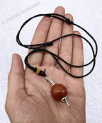 Amazing Gemstone Crystals and Healing Stones Carnelian Necklace - Gold Chain Necklace Pendant - Real Crystal Necklace - color: Ball, size: 1 PIECE
