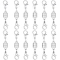 12PCS Magnetic Necklace Clasp and Closures with Double Lobster Clasp, 14K Silver Necklace Extenders for Women Jewelry Magnetic Clasps for Necklaces, Bracelet Necklace Extender - color: 12pcs silver