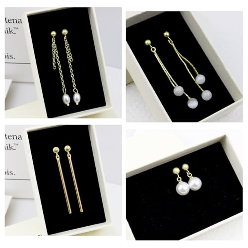 14K Gold Plated Ball Earring Posts Hypoallergenic Earring Studs Ball Ear Pin with 925 Sterling Silver Post for DIY Jewelry Making Findings - color: A Style-14K Gold Dull Polish Ball