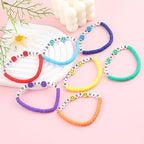 Rainbow Heishi Surfer Bracelets Set for Women Stackable Clay Beaded Bracelets Disc Stretch Preppy Bracelets Layering Colorful Friendship Bracelets Team Cheer Bulk Boho Summer Beach Jewelry Gift - style: ROD