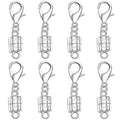 925 Silver Magnetic Necklace Clasp with Lobster Clasp,Magnetic Necklace Clasps and Closures for Bracelet Necklace Extender (8silvery) - color: 8silvery